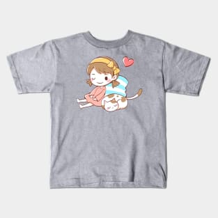 Kawaii Kitty Love Kids T-Shirt